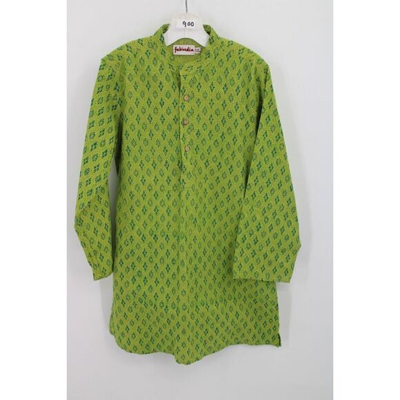 Fabindia Kurta Kids Size 4-6 Yrs Green Blue - Picture 1 of 6
